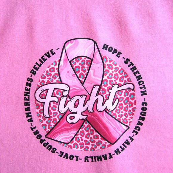Breast Cancer Awareness Logo 'Fight' T Shirt, Pink, Size Small, New! - Picture 1 of 3